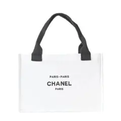CHANEL シャネル コスメ キャンバス トートバッグ ロゴ ホワイトのサムネイル