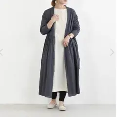 美品✨evam eva コットンギャザーローブ　カシュクールワンピース　羽織りのサムネイル