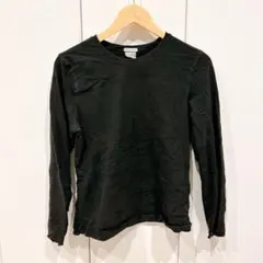 長袖Tシャツ　黒色　古着　ほつれあり