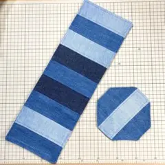 【デニム生地】ポットマット/コースター/フリーマット 26 0214 - 2