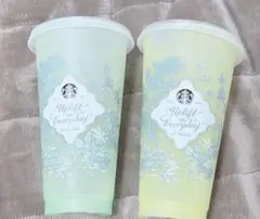 スタバ ミステリーカラーチェンジングリユーザブルコールドカップ グリーンイエロー