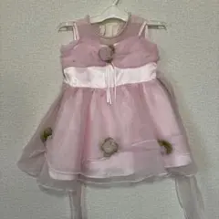 ベビードレス　ピンク　花　ワンピース　80