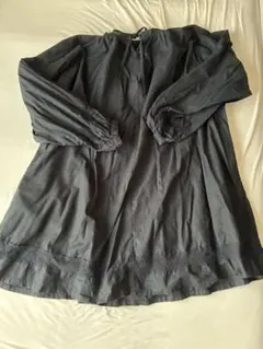 【Kastane】前後2way ブラック コットン 長袖チュニック Fサイズ