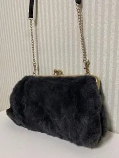 KBF 2wayで使えるもこもこがま口ファーバッグ　スプリング2018 2月号