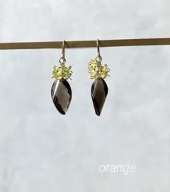 七宝焼き ダックスフンド ピアス シトリン 天然石 シルバー 