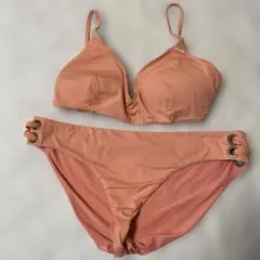ロキシー 水着 ビキニ 上下セット サーモンピンク ハトメデザイン Lサイズのサムネイル
