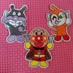 アンパンマンキャラクター刺繍ワッペン 3点セット