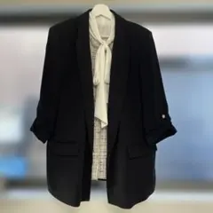 おしゃれ　黒 テーラードジャケット ZARA セレモニー　スーツ　入学式　卒業式