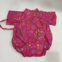 花火模様 ピンク甚平 サイズ60