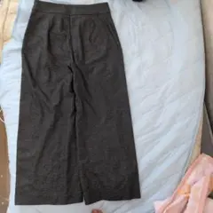 最終お値下げザラ　美品　ダークグレー ツイードワイドパンツ　Mサイズ　着用数回