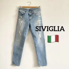 値下げ）未使用　イタリア製　SIVIGLIA シヴィリア　ダメージデニムのサムネイル