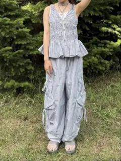 searoomlynn フロッキーストライプリボンビスチェ searoomlynn フロッキーStripe Ribbonビスチェ - メルカリ