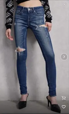 【新品】GYDA ダメージ スキニーデニム SIDE RIPPED SIDE RIPPED スキニーデニムパンツ[品番：MKSW0034978]｜GYDA