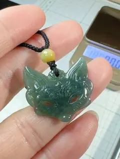 R1-0389 天然本翡翠《本物保証》藍水翡翠ペンダント ネックレス