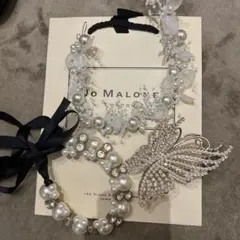 結婚式　ヘアアクセサリー　ネックレス　 ３点セット