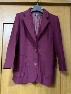 ワインレッド　ジャケット　毛アウター　13号　ポケット付き