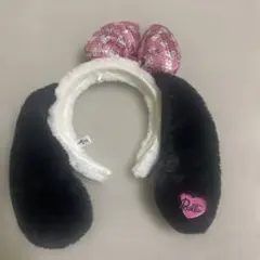 美品Dolla カチューシャ 黒耳 ピンクリボン