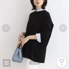 インディヴィ 洗える tシャツ 長袖 秋服 s 黒 冬コーデ ゆったり 大きい