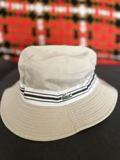 LACOSTE バケットハット ベージュ ストライプのサムネイル