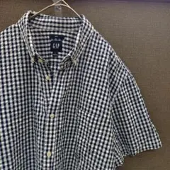 GAP ギンガムチェック シアサッカー 半袖シャツ 綿 XL 大きいサイズのサムネイル