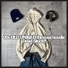 希少 タグ付き 00s OLD UNIQLO サーマル ダブルジップ パーカー