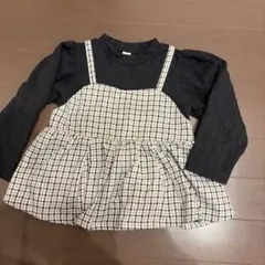 プティマイン　チェック柄カットソー90センチ