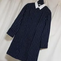 S　earth music&ecology　モノクロ　ラインのワンピース