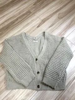 LOWRYS FARM ベージュ ケーブルニットカーディガン フリーサイズ