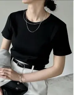 テレコリブクルーネック半袖Tシャツのサムネイル