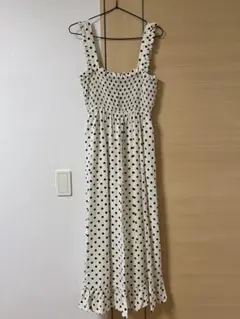 ZARA ドット柄 ノースリーブ ロングワンピース