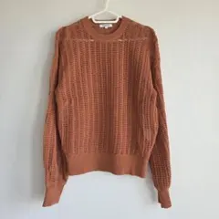 PLST メッシュニット シアーニット テラコッタ オレンジ S 春夏のサムネイル