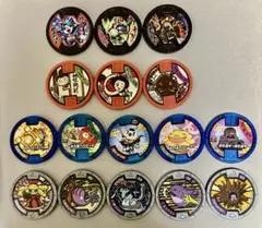 妖怪ウォッチ メダル 16枚(ブラック3枚 妖怪3枚 青色5枚 グレー5枚)