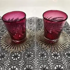 お値下げ　ピンク　ペアグラス