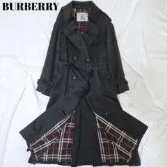 美品✨バーバリー トレンチコート 裏地ノバチェック ブラック M