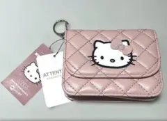 ローリーズファーム　キティ　キルティングカードケース　キーチャーム　ピンク