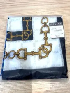 CELINE シルクハンカチ チェーンモチーフ 58cm