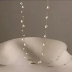 パール ゴールド 2連 ネックレス40cm