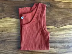 【美品】UNIQLO リブタンクトップ　オレンジ