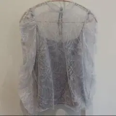 SNIDEL ギャザースリーブレースブラウス