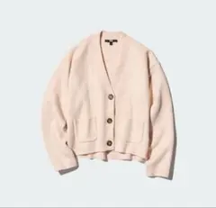 ユニクロスフレヤーンスフレヤーンショートカーディガン ピンクL