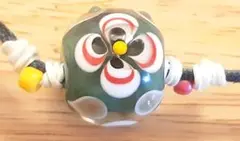 【オ 126】花柄とんぼ玉ネックレス ハンドメイド