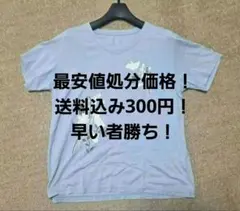 Tシャツ最安値処分価格❗早い者勝ち❕水色 花柄 Vネック 半袖Tシャツ