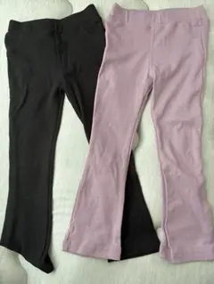 【週末限定値下げ】エバクロ ストレッチパンツ 2色セット (黒・薄紫)