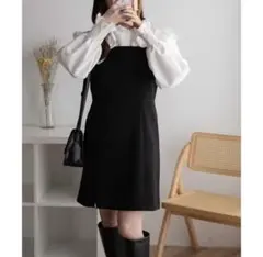 ブラック キャミワンピース ミニ丈 WEGO