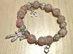 ローズクォーツと水晶 ハンドメイドブレスレット