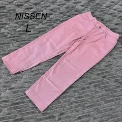 【ニッセン】ストレッチテーパードパンツ(L)ピンク クロップド丈 ゆったり 上品のサムネイル