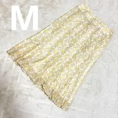【自由区】極美品 夏用 フレアスカート イエロー 38 涼感 さらさら 上品