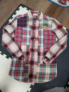 DIESEL　ディーゼル　チェック柄　パッチワークデザイン　長袖　シャツ