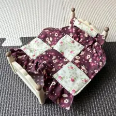 【レア！】シルバニアファミリー ピンク ベッド 花柄 ふとん 廃盤品