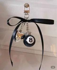 8番ビリヤードボール バッグチャーム